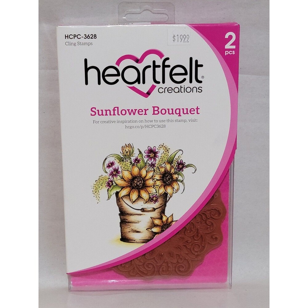 Heartfelt Creations Sunflower Bouquet Cling Stamps HCPC-3628